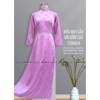 Áo Dài Truyền Thống Gấm Lụa TTGR424